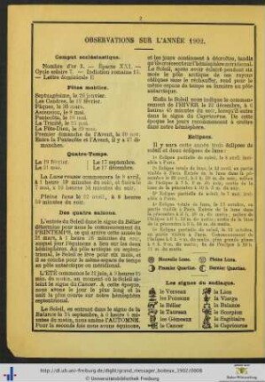 Observations sur l'année 1902.