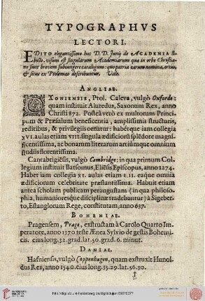 Typographus Lectori