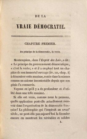 De la vraie démocratie