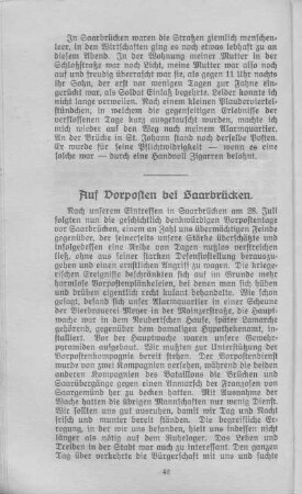 Auf Vorposten bei Saarbrücken.