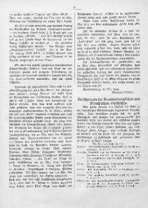 Forschungen zur Brandenburgischen und Preußischen Geschichte