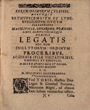 De Priscae & primitivae Ecclesiae Sacris Publicis, Templis Et Diebus Festis Enchiridion : collectum Opera atque studio M. Joachimi Hildebrandi
