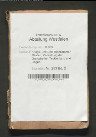 Zweiter Ertrag der Domänengefälle in der Grafschaft Lingen