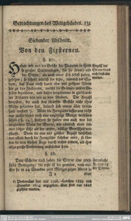 Siebender Abschnitt. Von den Fixsternen
