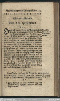 Siebender Abschnitt. Von den Fixsternen