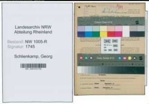 Entnazifizierung Georg Schlienkamp , geb. 11.07.1906 (Schlosser)
