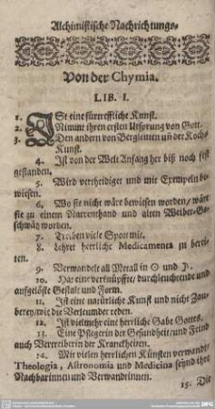 von der Chymia.