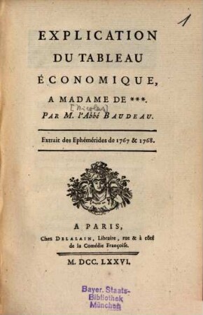 Explication du tableau economique