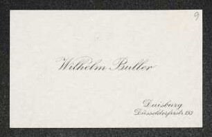 Brief von Wilhelm Buller an Gerhart Hauptmann
