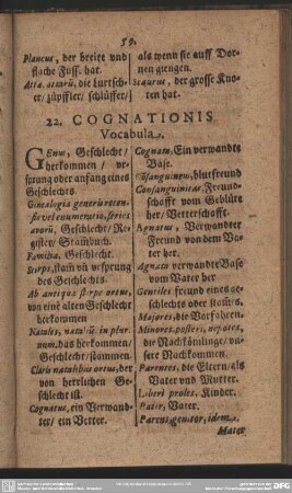 22. Cognationis Vocabula