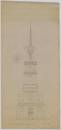 Glockenspielturm Aegidienkirche (nicht realisiert) – Variante 2: Gesamtansicht. Hannover, Aegidienkirchhof 1