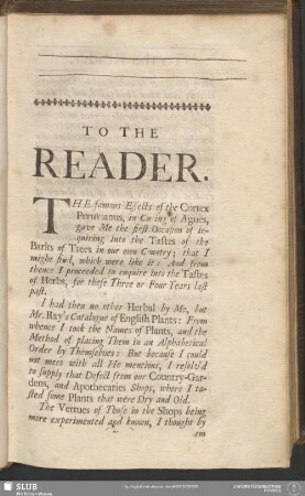 To The Reader