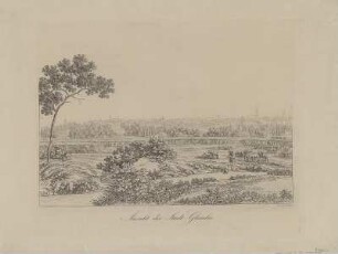 Ansicht der Stadt Glauchau, Umrissradierung, um 1850 : Ansicht der Stadt Glauchau / gez. u. gest. v. G. Täubert. - [S.l.] , [ca. 1850]. - 1 Kunstbl. : Umrißradierung ; 40 x 29 cm