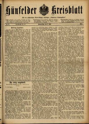 Ausgabe vom Donnerstag, den 02. Juli 1914.