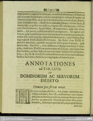 Annotationes ad Tab. LXVII. De Dominorum Ac Servorum Debito