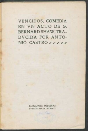 Vencidos : comedia en un acto
