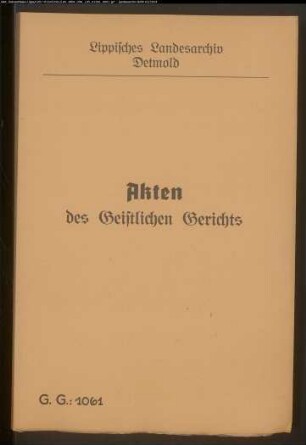 Bürgermeister Ernst Diederich Kestner in Detmold gegen Johann Henrich Plöger in Detmold, wegen eines Streits um Kirchenstände