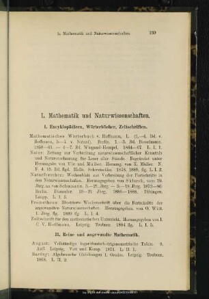 L. Mathematik und Naturwissenschaften