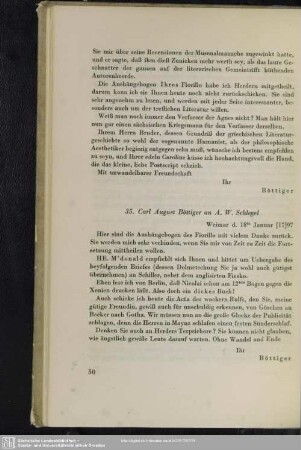Carl August Böttiger an August Wilhelm von Schlegel, Weimar, 18.01.1797