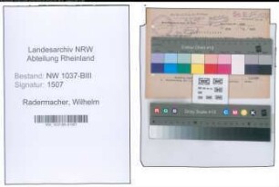 Entnazifizierung Wilhelm Radermacher , geb. 08.08.1894 (Inspektor)