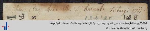 [Provenienz]: Congregatio Maior Academica Beatae Mariae Virginis Annuntiatae Freiburg im Breisgau