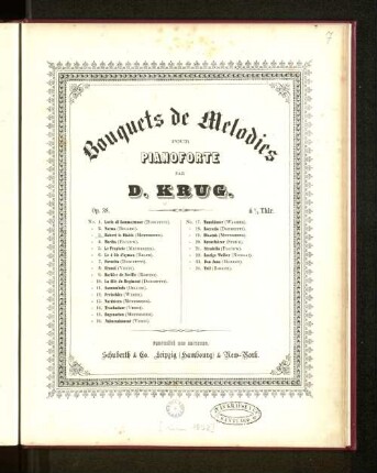 Bouquets de mélodies pour pianoforte : op. 38, No. 3