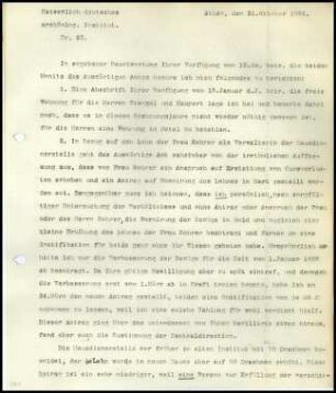 Bericht des ersten Sekretars an das General-Sekretariat