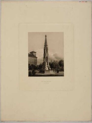 Der Cholerabrunnen von Gottfried Semper, 1846 Enthüllung in der Mitte des Postplatzes in Dresden, 1891 leicht versetzt, 1927 in Sophienstraße