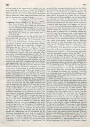 213-215 [Rezension] Grundmann, Herbert, Religiöse Bewegungen im Mittelalter