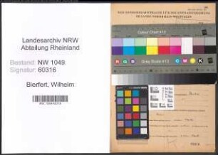 Entnazifizierung Wilhelm Bierfert , geb. 30.11.1908 (Lehrer)