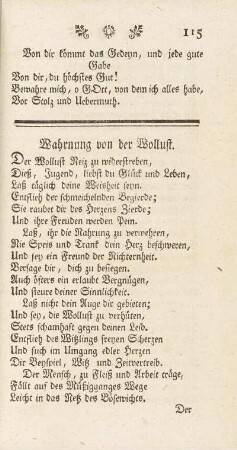Wahnung von der Wollust