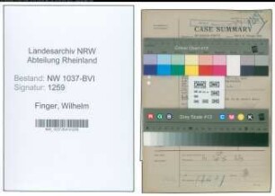 Entnazifizierung Wilhelm Finger , geb. 16.11.1900 (Telegr.Leitungsaufseher)