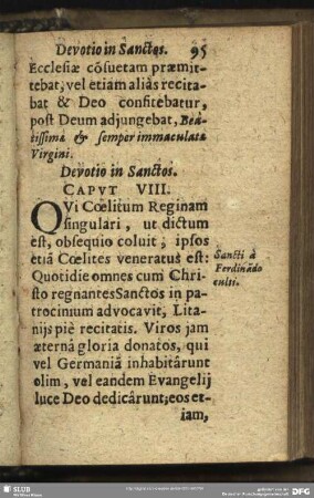 Devotio in Sanctos. Caput. VIII.