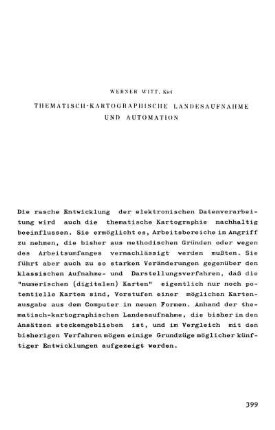 Thematisch-kartographische Landesaufnahme und Automation