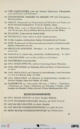 Beleuchtungskörper (Nr. 229-249)
