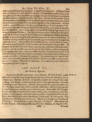 Ad Caput XII. De Vicariis Imperii.