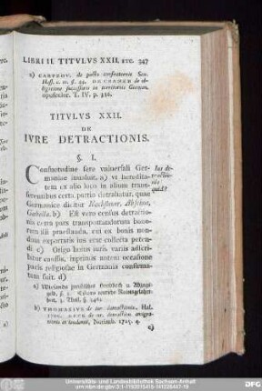 Titulus XXII. De Iure Detractionis.