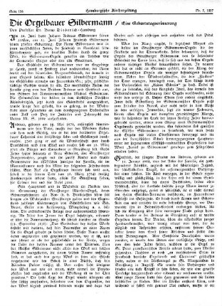 Die Orgelbauer Silbermann : Eine Geburtstagserinnerung