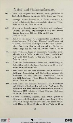 Möbel und Holzschnitzereien (Nr. 800-856)