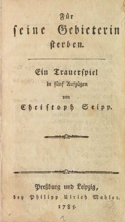 Für seine Gebieterin sterben