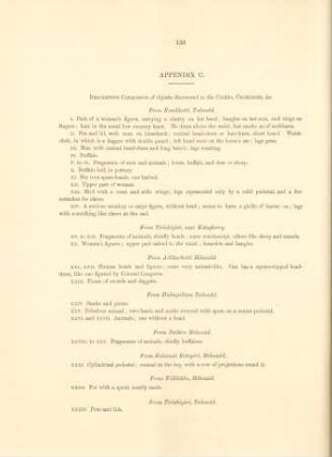 Appendix C. Descriptive catalogue of objects discovered in the cairns, cromlechs, &c.