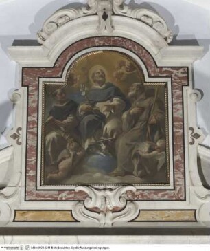 Drei Heilige in der Glorie & Glorie des heiligen Dominikus mit den heiligen Petrus Martyr und Francesco di Paola