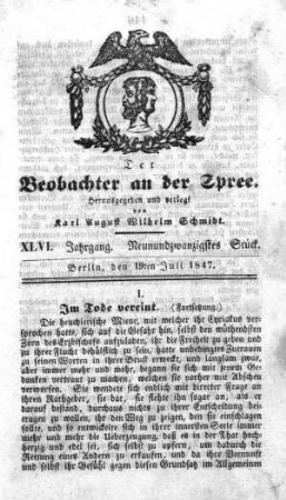 29. Stueck, 19. Juli 1847