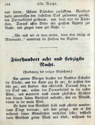 Fünfhundert acht und siebzigste Nacht