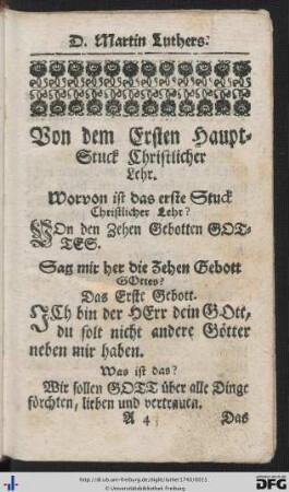 Von dem Ersten Haupt-Stuck Christlicher Lehr.
