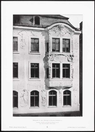 Wohnhaus Arcisstraße, München: Ansicht, Detail (aus: Moderne Neubauten, 4.Jg., 1898ff, hrsg. W. Kick)