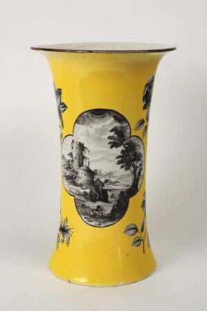 Vase mit gelben Fond