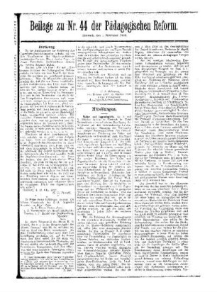 Mitteilungen : Beilage zu Nr. 44 der Pädagogischen Reform