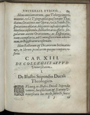 Cap. XIII. De Collegiis Apud Universitatem