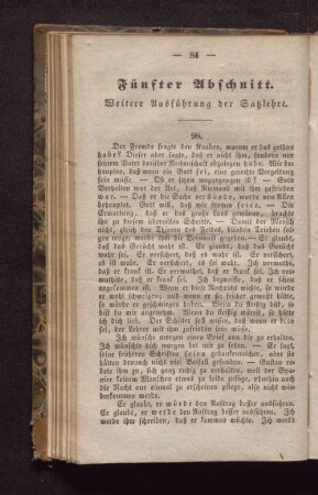 Fünfter Abschnitt. Weitere Ausführung der Satzlehre.